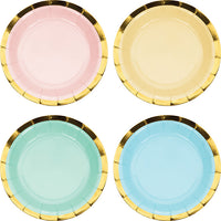 96ct Bulk Pastel Celebrations Assorted Dessert Plates