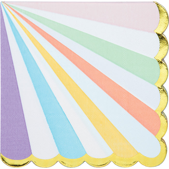 192ct Bulk Pastel Celebrations Scalloped Luncheon Napkins
