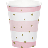 96ct Bulk Pink and Gold Celebration Cups