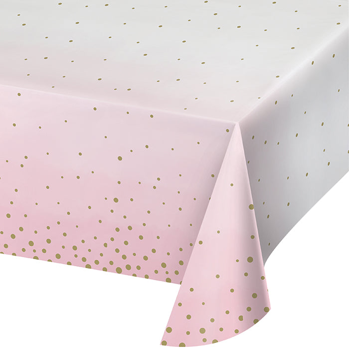 6ct Bulk Pink and Gold Celebration Paper Table Covers