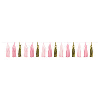 6ct Bulk Pink and Gold Celebration Tassel Garland