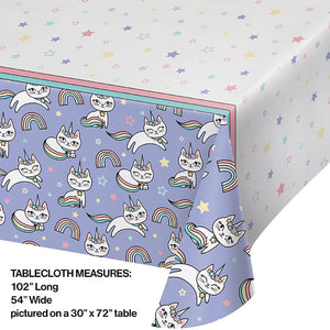 Sassy Caticorn Paper Tablecover 54" X 102" Party Decoration