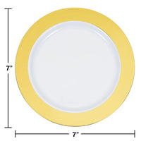 120ct Bulk Gold Rim Plastic Dessert Plates