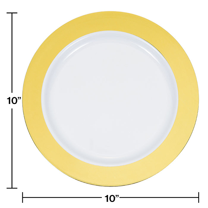 120ct Bulk Gold Rim Plastic Banquet Plates