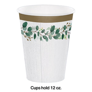 Eucalyptus Greens Hot/Cold Cups 12Oz. 8ct Party Decoration