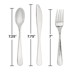 288ct Bulk Silver Assorted Plastic Cutlery by Elise