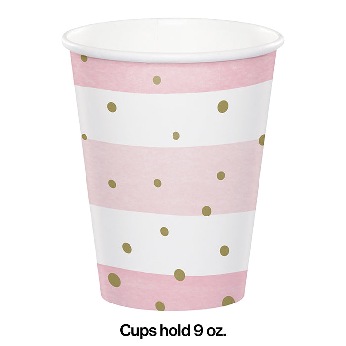 96ct Bulk Pink and Gold Celebration Cups