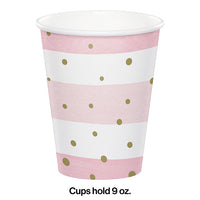 96ct Bulk Pink and Gold Celebration Cups
