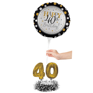 4ct Bulk 40th Birthday Balloon Centerpiece Kits