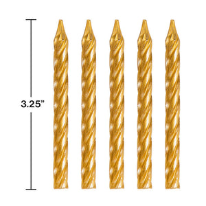 Gold Spiral Candles, 24 ct Party Decoration