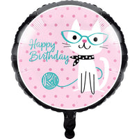 10ct Bulk Purr-fect Cat Party Mylar Balloons