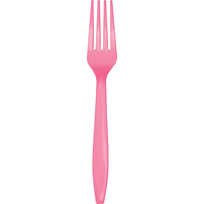 Bulk 288ct Candy Pink Plastic Forks 