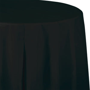 Bulk 12ct Black Velvet Round 82 inch Plastic Table Covers 