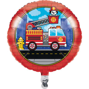 10ct Bulk Fire Truck Mylar Balloons