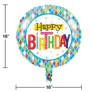 Bright Birthday Metallic Balloon 18" Party Decoration