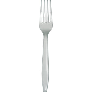 Bulk 288ct Shimmering Silver Plastic Forks 