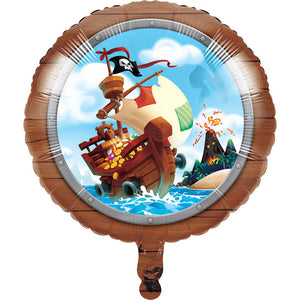 10ct Bulk Treasure Island Pirate Mylar Balloons