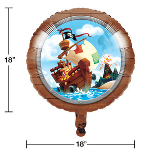 10ct Bulk Treasure Island Pirate Mylar Balloons