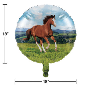 Horse And Pony Metallic Balloon 18" Party Decoration