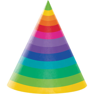 Rainbow Adult Party Hats, 8 ct by Creative Converting