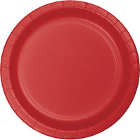Bulk 96ct Classic Red Value Friendly 8.75 inch Dinner Plates 