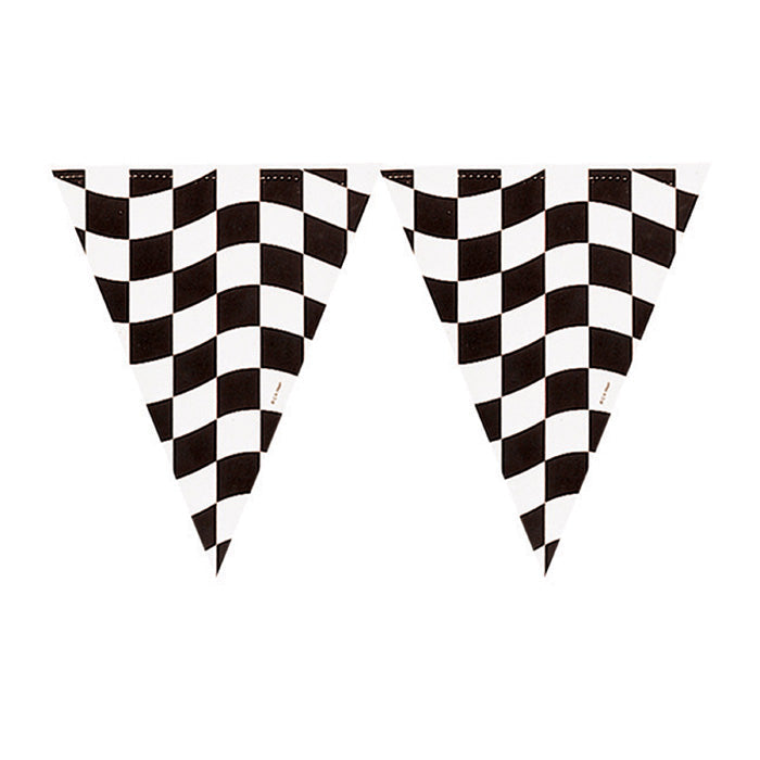 12ct Bulk Black and White Check Banners