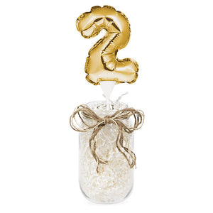 2 Gold Number Balloon Cake Topper Party Supplies