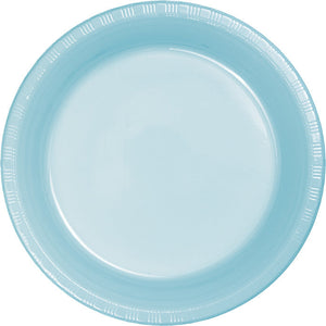 Bulk 240ct Pastel Blue Plastic Banquet Plates 10.25 inch 