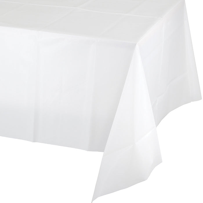 Bulk 12ct White Value Friendly Plastic Table Cover 