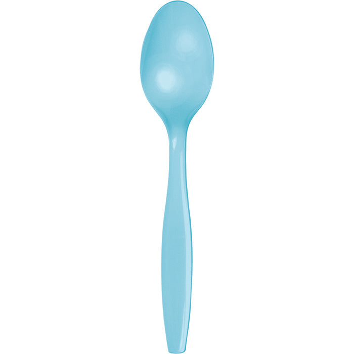 Bulk 288ct Pastel Blue Plastic Spoons 