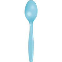 Bulk 288ct Pastel Blue Plastic Spoons 