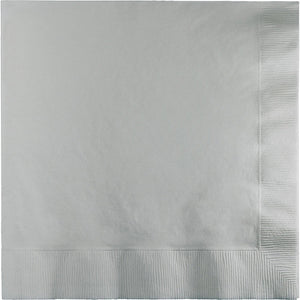 Shimmering Silver Dinner Napkins 3Ply 1/4Fld, 25 ct by Creative Converting