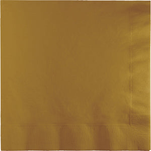 250ct Bulk Glittering Gold Dinner Napkins 3 Ply by Creative Converting
