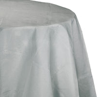 Bulk 12ct Shimmering Silver Round Paper Table Covers 82 inch 