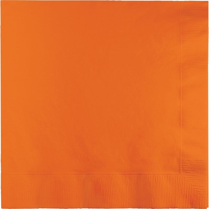 Bulk 250ct Sunkissed Orange Dinner Napkins 3 Ply 