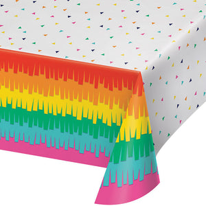 Fiesta Fun Plastic Tablecover All Over Print, 54" X 102" by Creative Converting