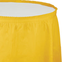Bulk 6ct School Bus Yellow Plastic Tableskirt 29 inch x 14 ft 