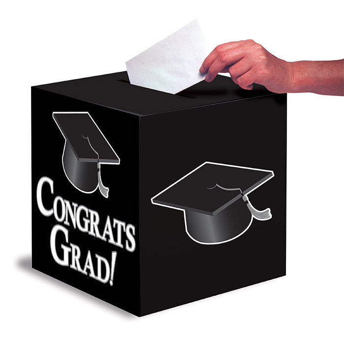 6 pc Bulk Graduation Card Boxes Black