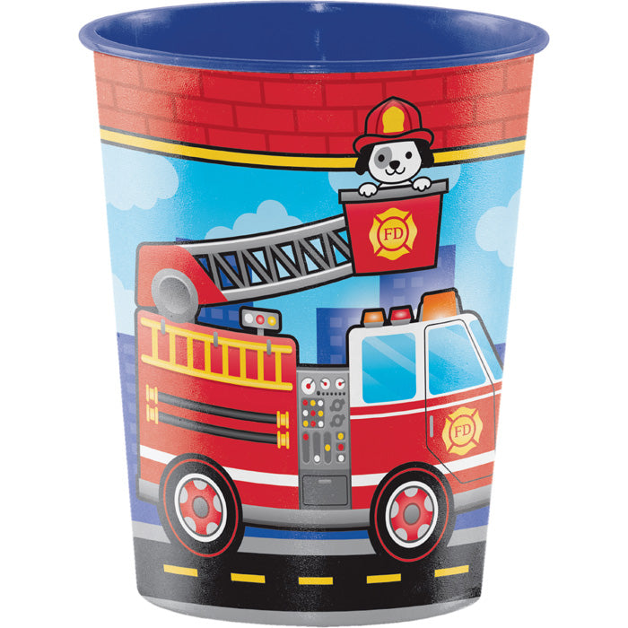 Flaming Fire Truck Plastic Keepsake Cup 16 Oz. by Creative Converting