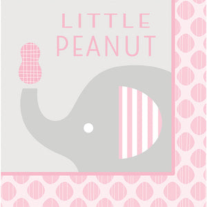 "Little Peanut" Girl Elephant Napkins, 16 ct by Creative Converting