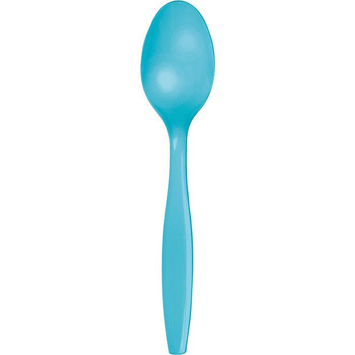 Bulk 288ct Bermuda Blue Plastic Spoons 