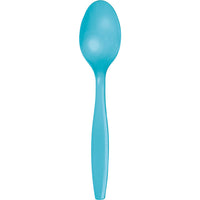 Bulk 288ct Bermuda Blue Plastic Spoons 