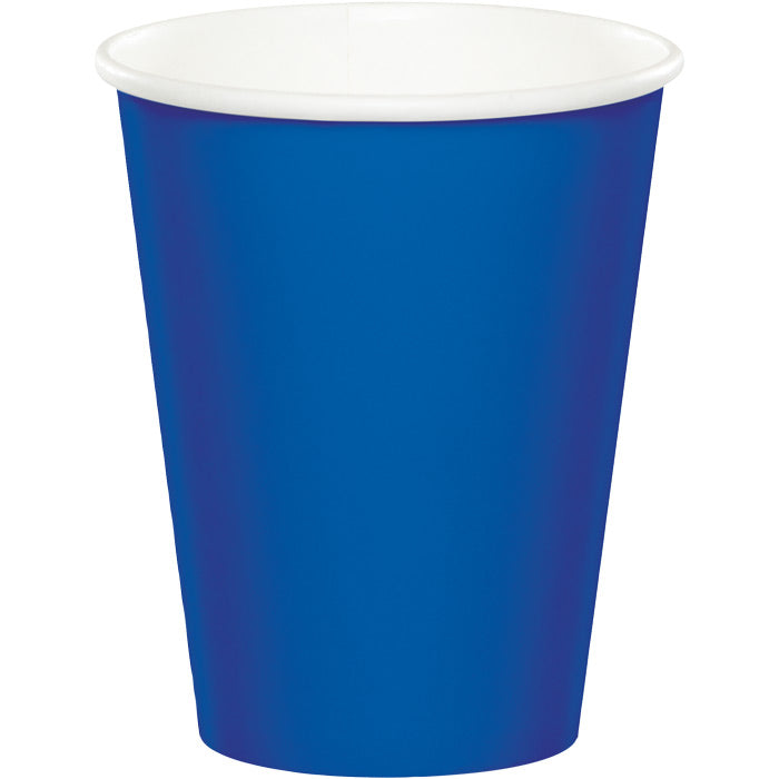 Bulk 240ct Cobalt Blue Disposable Cups 9 oz Paper 