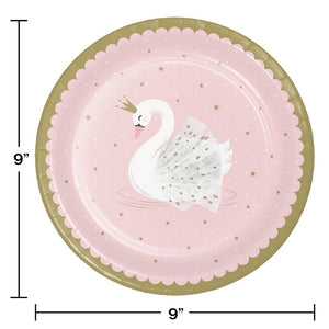 Stylish Swan Paper Plates, Pack Of 8 Party Decoration