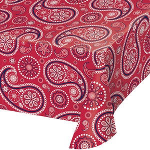 Red Paisley Plastic Table Cover, 54" X 108" by Creative Converting