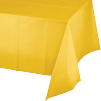 Bulk 12ct School Bus Yellow Value Friendly Plastic Table Cover 