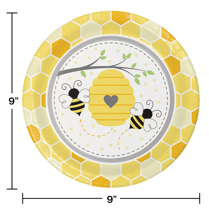 96ct Bulk Bumblebee Baby Shower Dinner Plates