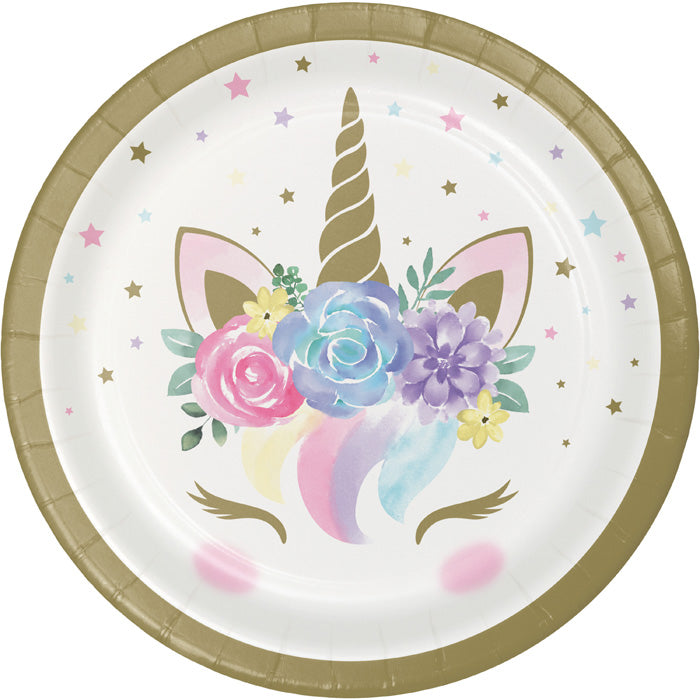 Unicorn Baby Shower Dessert Plates, Pack Of 8 by Creative Converting