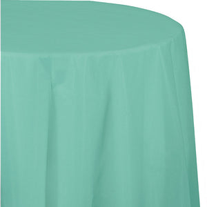 Bulk 12ct Fresh Mint Green Round Plastic Table Cover 