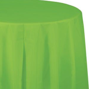 Bulk 12ct Fresh Lime Round Plastic 82 inch Table Covers 